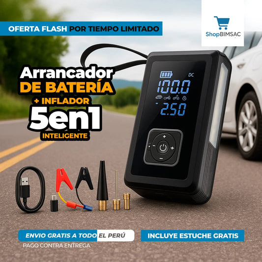 🔋ARRANCADOR DE BATERIA 5 EN 1 |  REGALO  ESTUCHE | ✅ GARANTÍA 1 AÑO