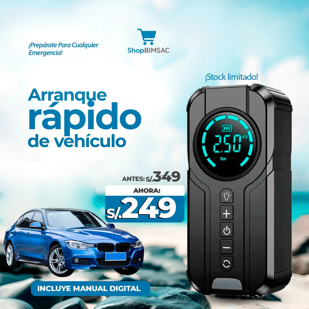 ARRANCADOR DE BATERIA 4 EN 1 | ✅ GARANTÍA 1 AÑO | ✅ ENVÍO GRATIS