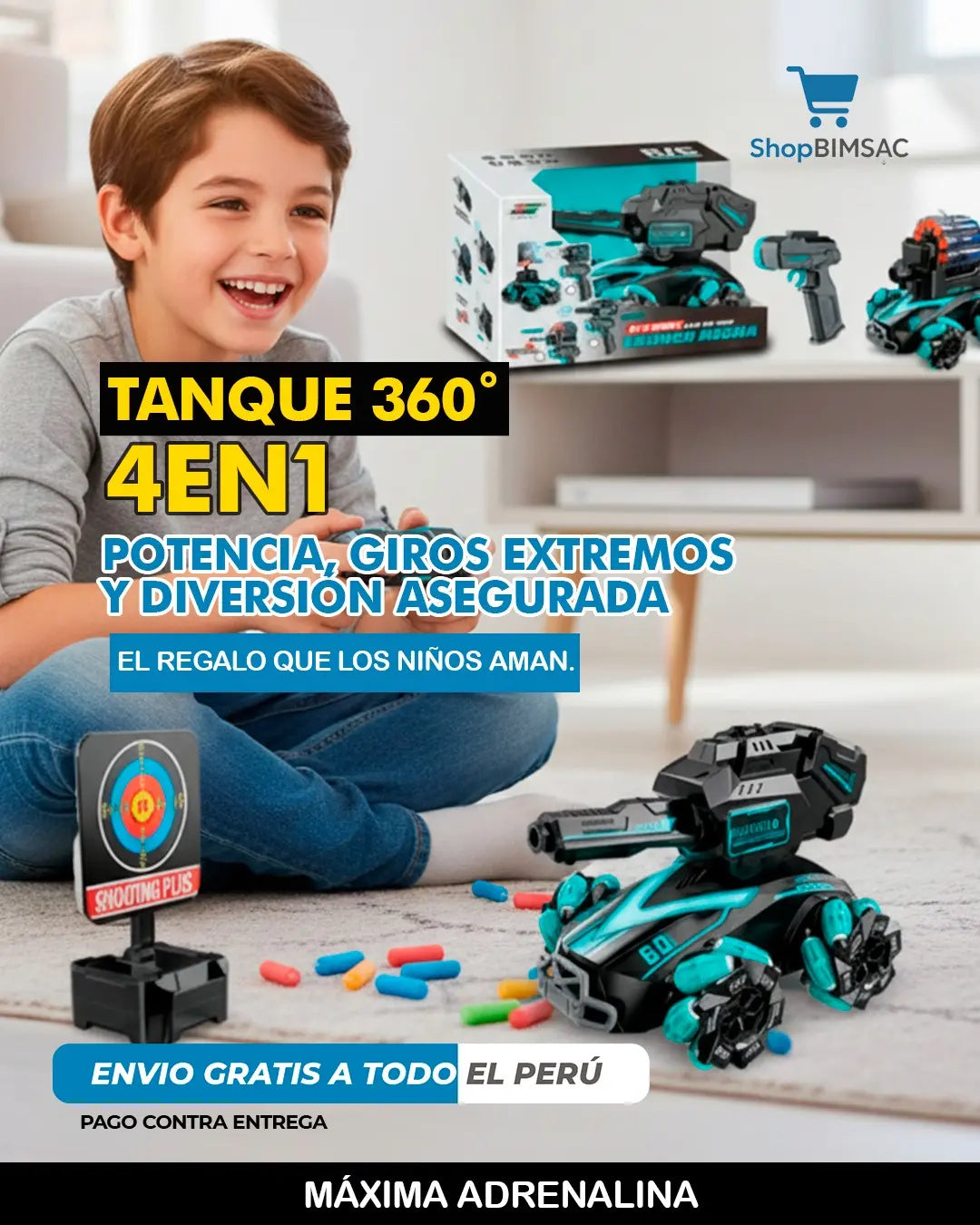 🎮 EL JUGUETE QUE NO ABURRE TANQUE 360° 4 EN 1 CON GIROS ACROBÁTICOS Y DISPARO DE AGUA